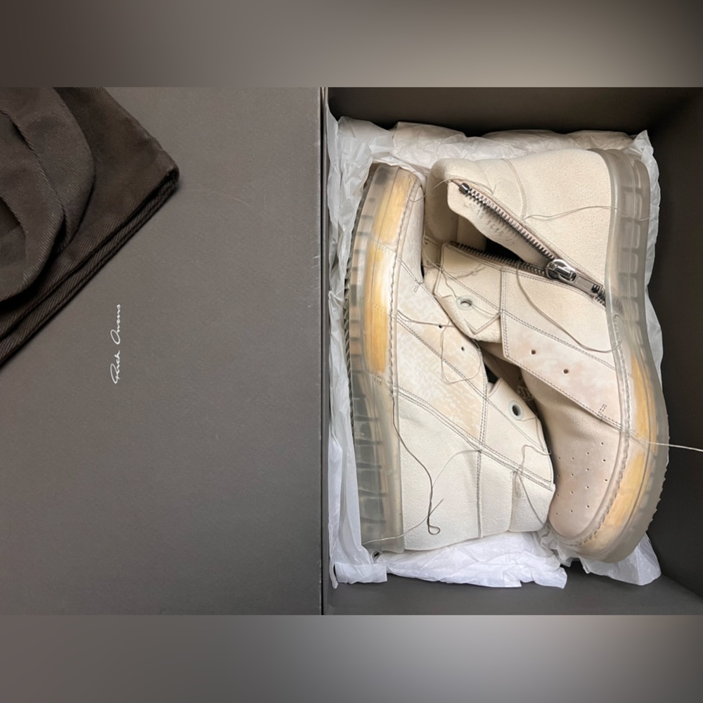 RICK OWENS | RU19S2885 LHU ISLAND DUNK 10 MILK/CLEAR SOLE SIZE 43